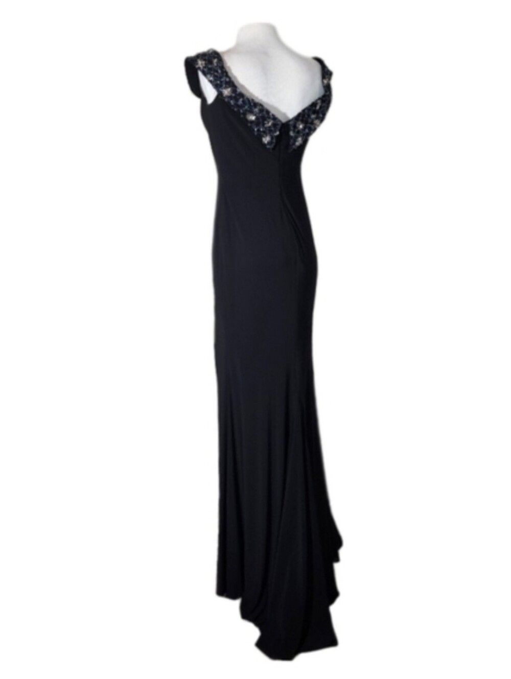 Faviana Dress Glamour Off Shoulder Sweetheat Neckline Maxi Black Size 8 - Picture 7 of 16